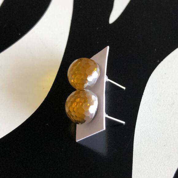 4 for $20 Round Yellow Stud Earrings - Picture 2 of 3